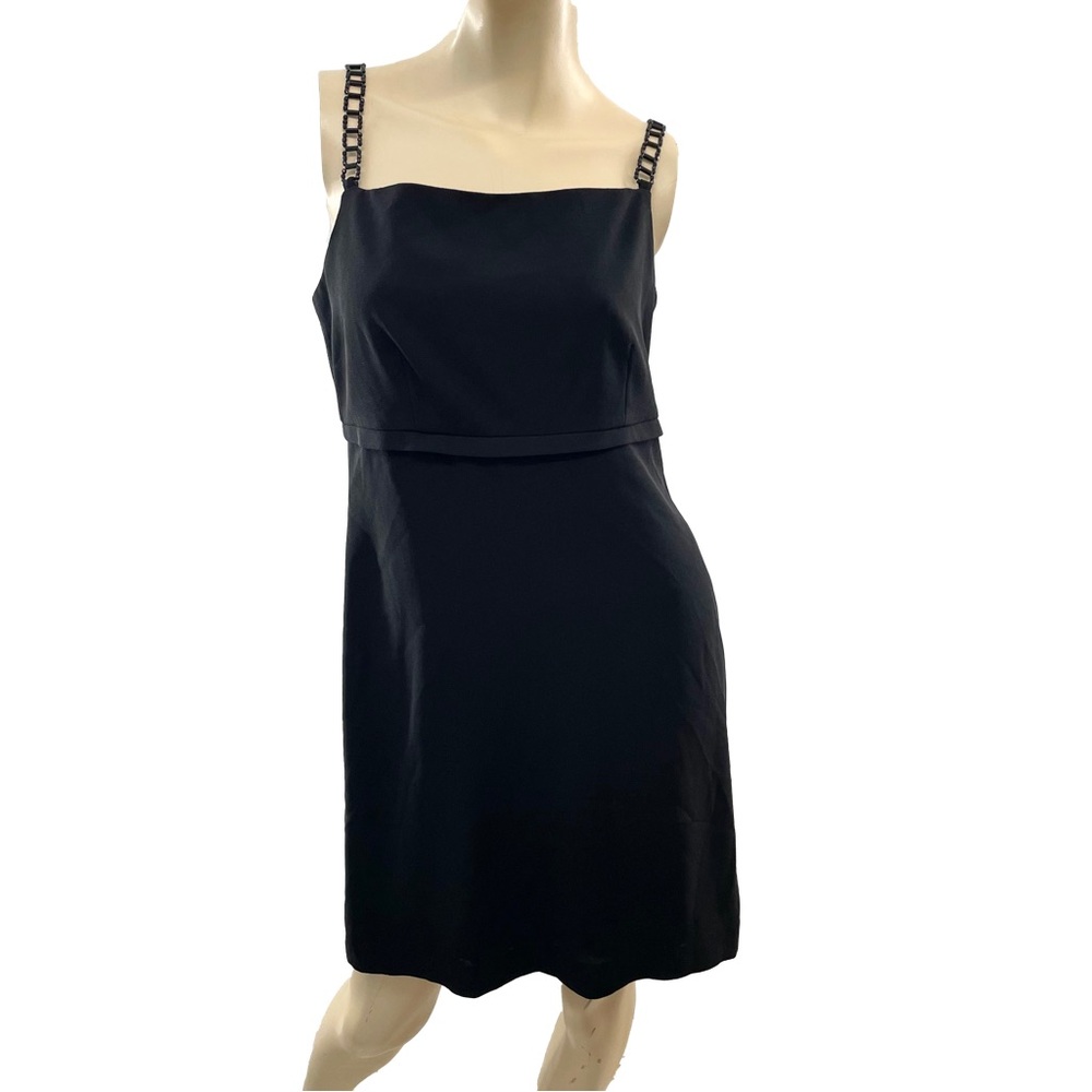 Vintage- Black Sheath Mini Dress with beaded straps